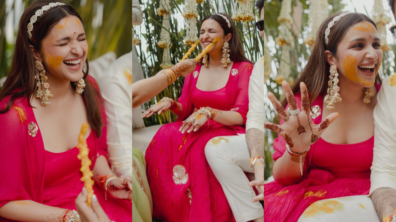 Parineeti Chopra’s vibrant pink haldi outfit