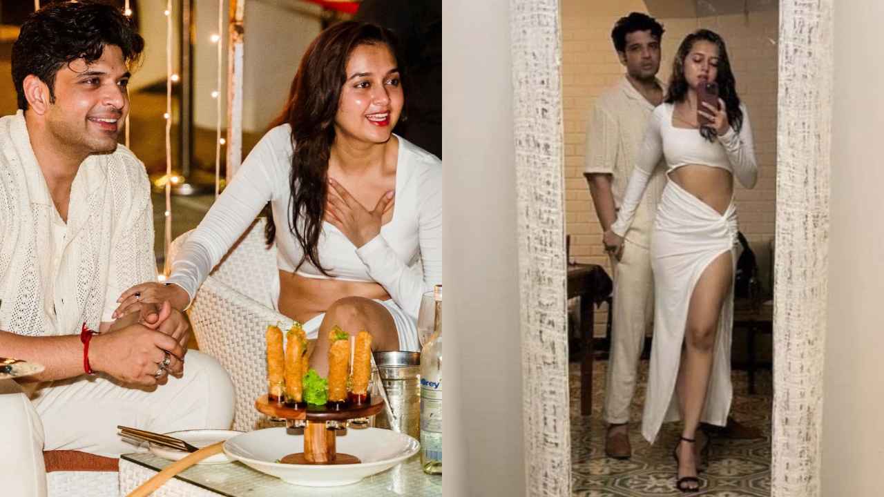 Tejasswi Prakash SLAYS in full-sleeved white ankle-length dress with cut-out design and thigh-high slit