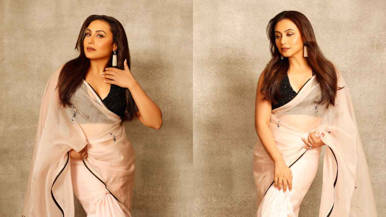 Rani Mukerji channels her inner Tina in gorgeous black and white saree showcasing the magic of monotone (PC: Viral Bhayani)