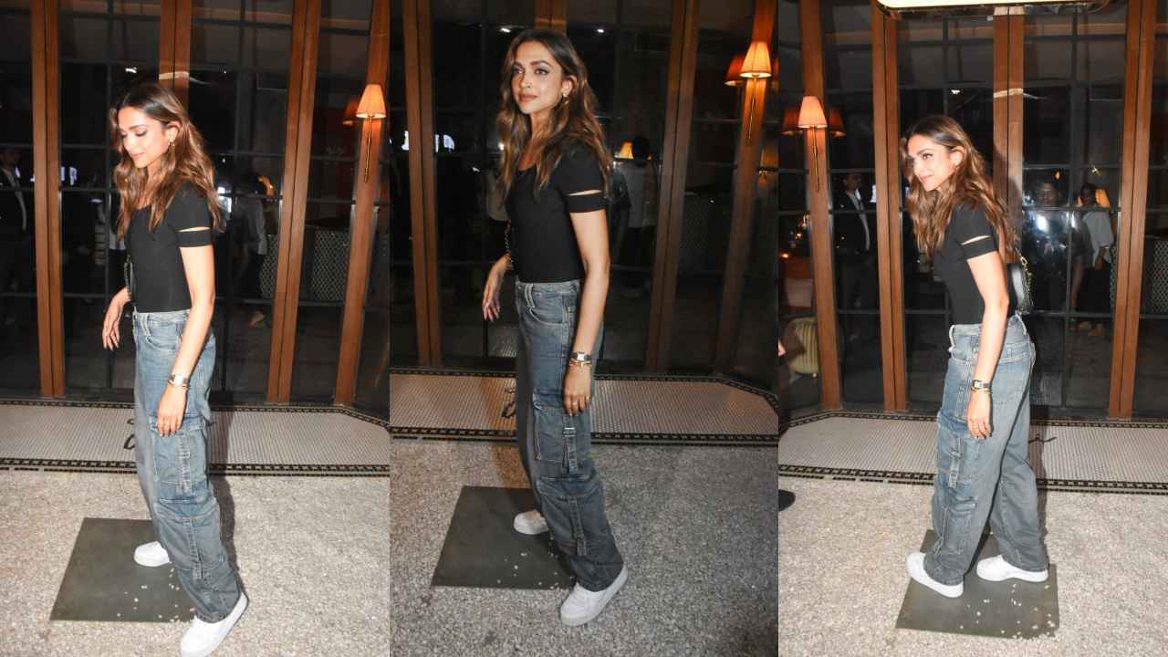 Deepika Padukone serves PERFECTION in black backless bodysuit with cargo jeans and expensive Louis Vuitton bag (PC: Viral Bhayani)