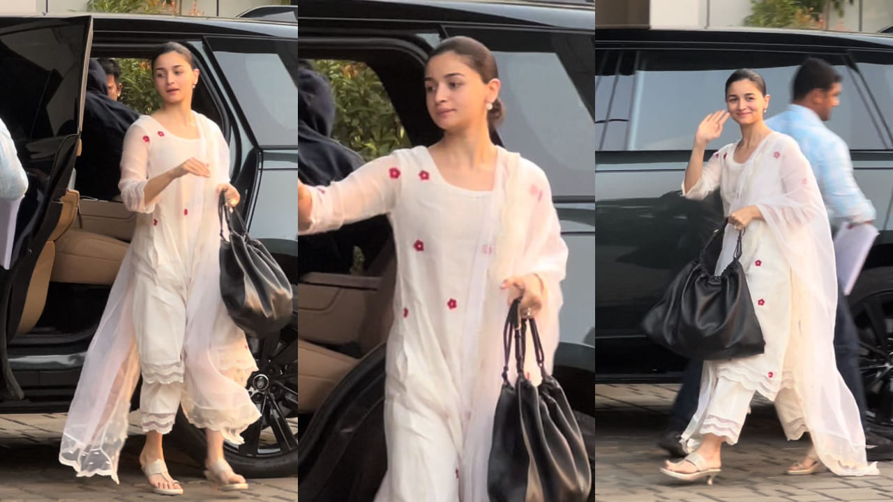 Alia Bhatt in ivory white kurta set