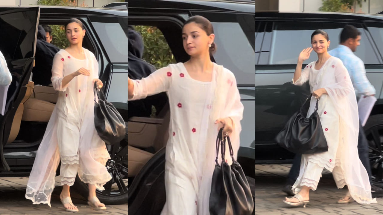 Alia Bhatt in ivory white kurta set