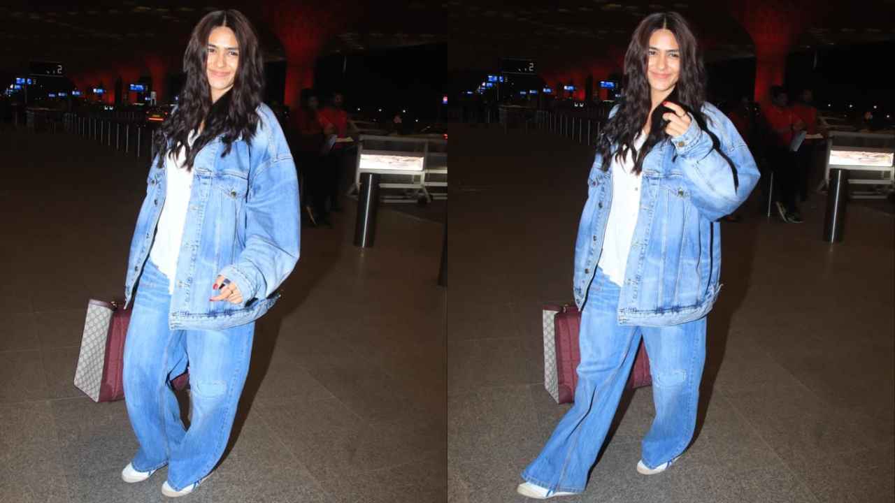 Airport Aesthetic: Mrunal Thakur goes for a comfortable denim-on-denim ensemble with Rs. 2,62,160 Gucci bag (PC: Viral Bhayani)