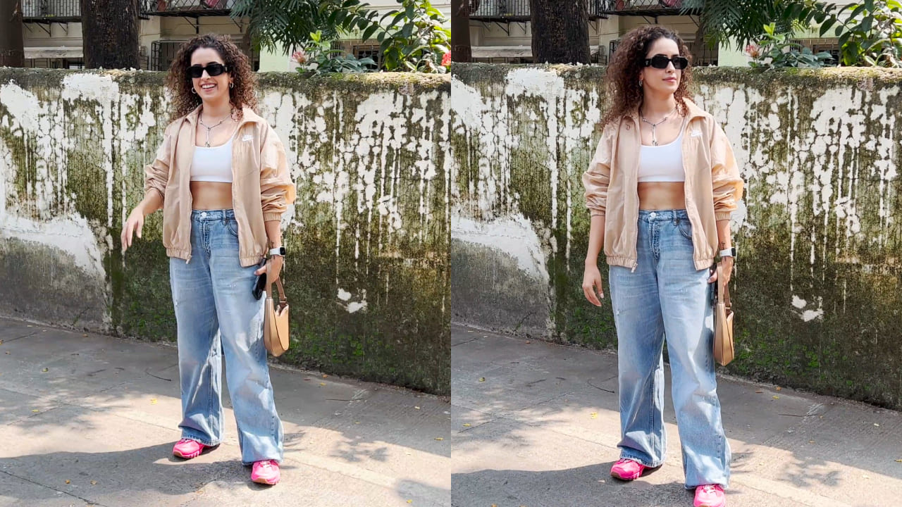 Sanya Malhotra exudes casual elegance with basic crop top, jacket and jeans