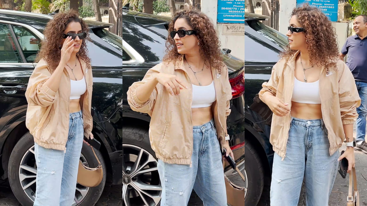 Sanya Malhotra exudes casual elegance with basic crop top, jacket and jeans