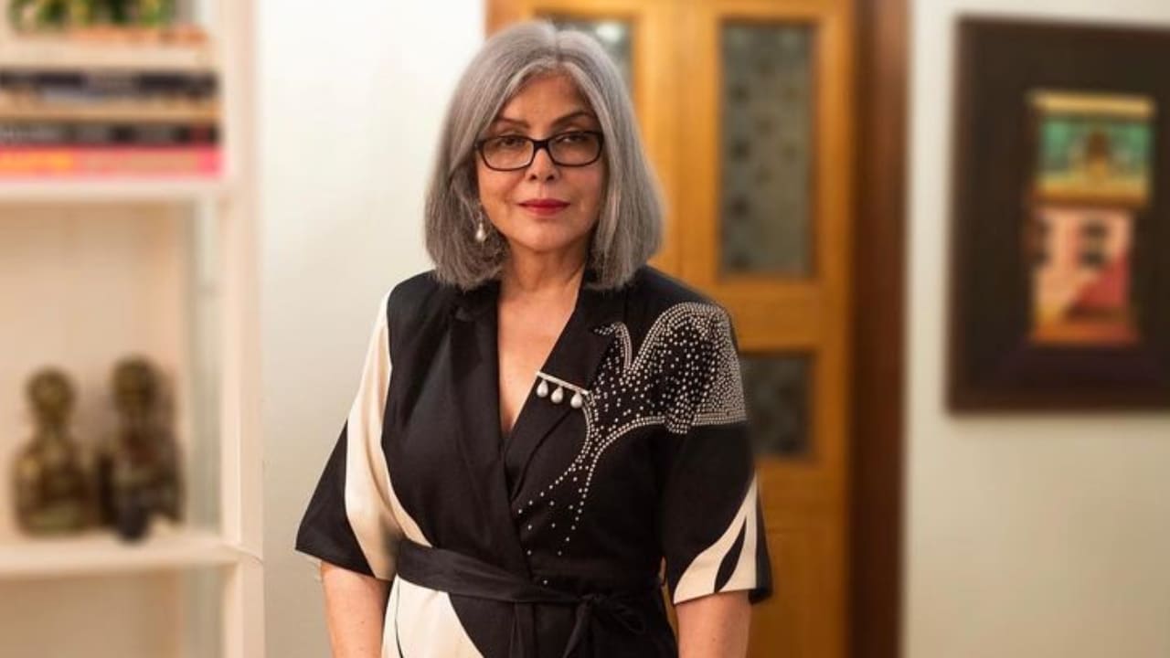 Zeenat Aman in wrapped outfit exudes monochromatic vibes