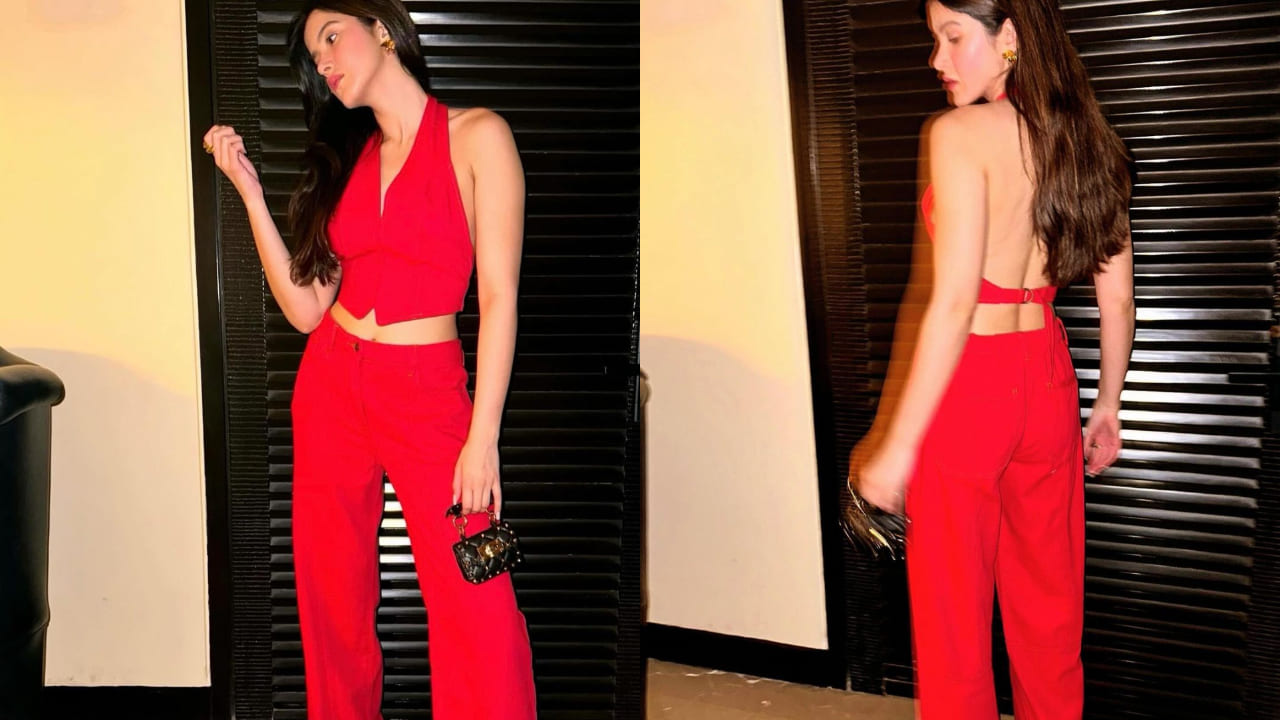 Shanaya Kapoor’s gorgeous crimson red ensemble