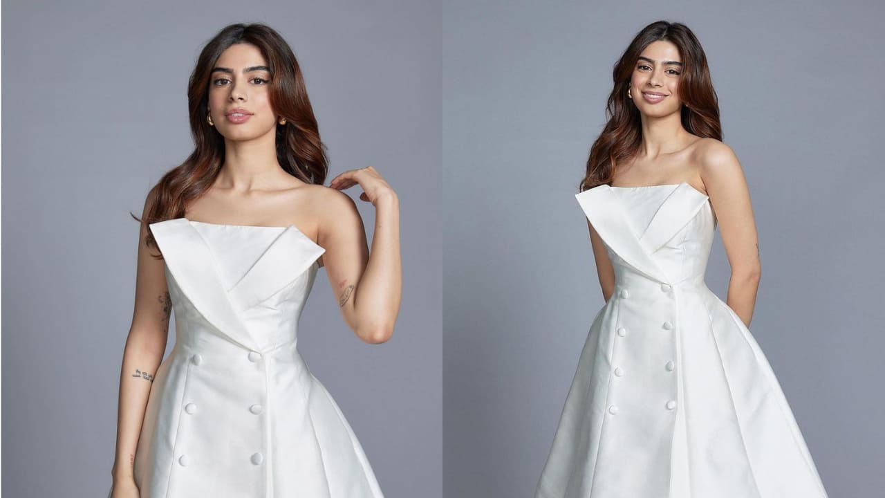 Khushi Kapoor in an ethereal white dress