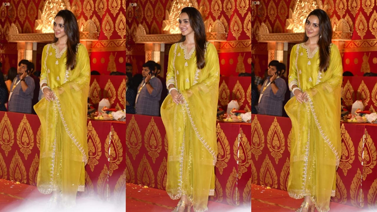 Kiara Advani in lime green kurta set