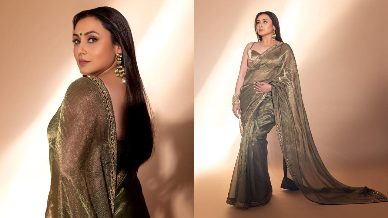 Rani Mukerji’s glittery golden organza saree