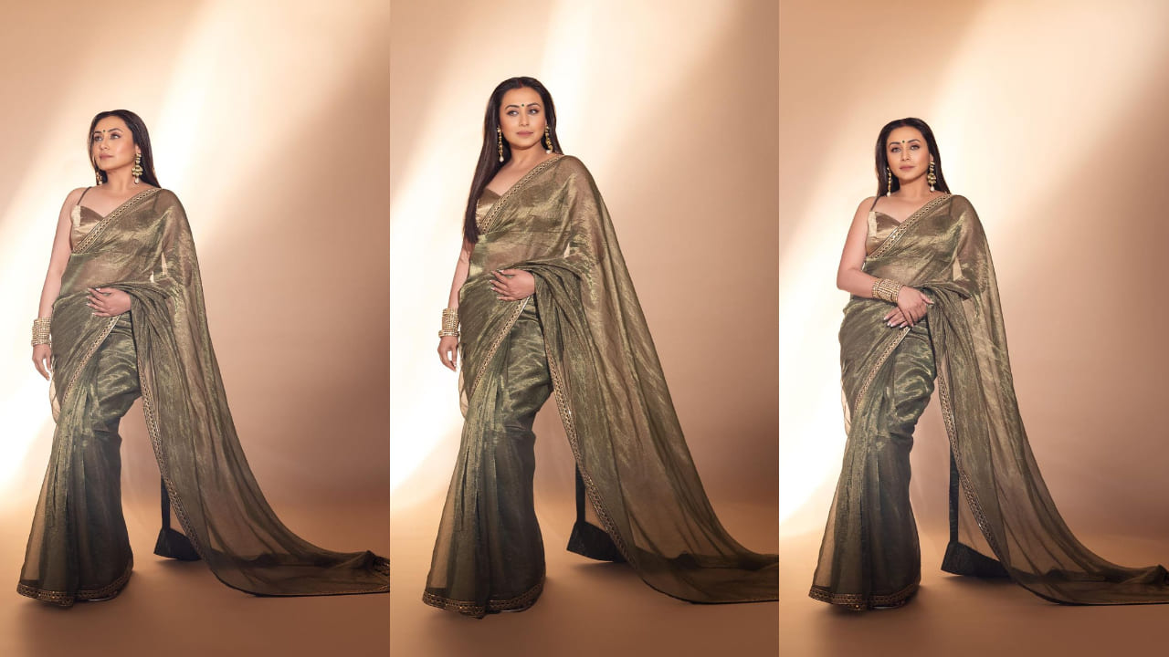 Rani Mukerji’s glittery golden organza saree