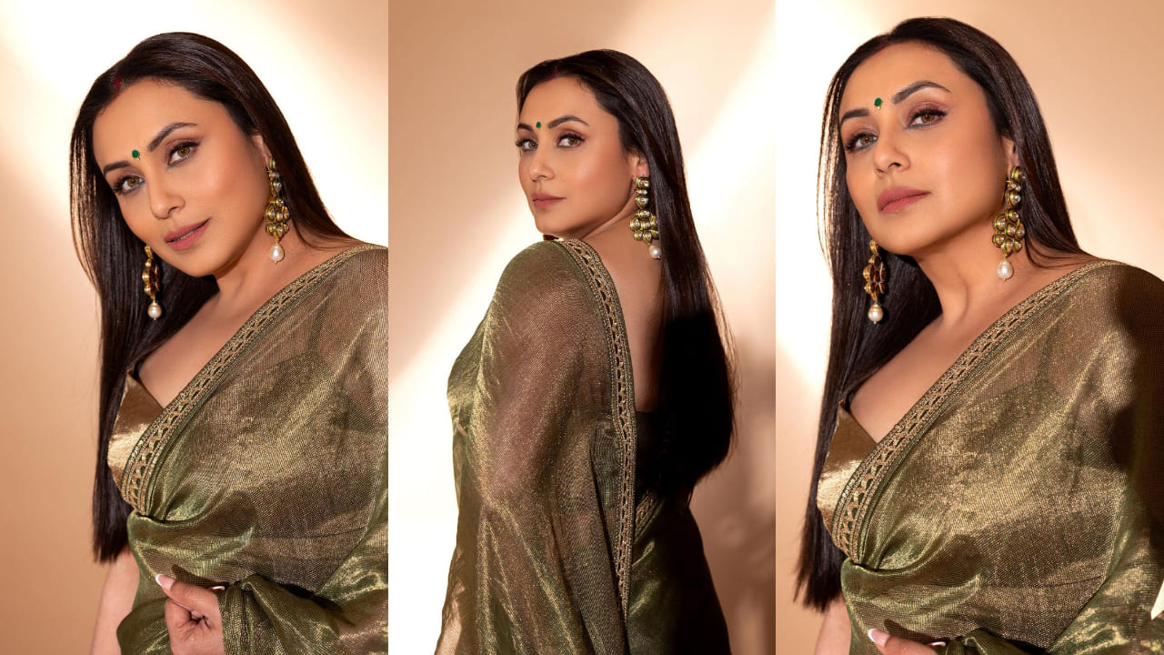 Rani Mukerji’s glittery golden organza saree