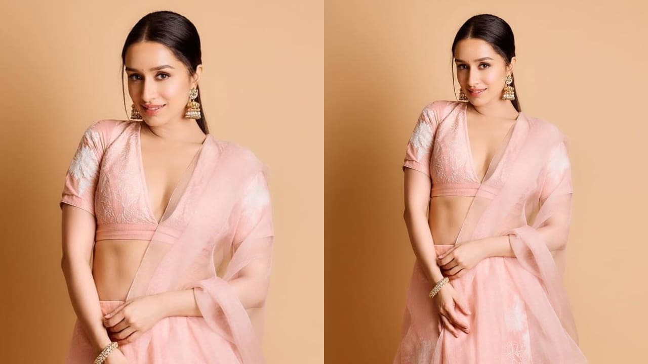 Shraddha Kapoor wore an light pink chanderi silk lehenga set