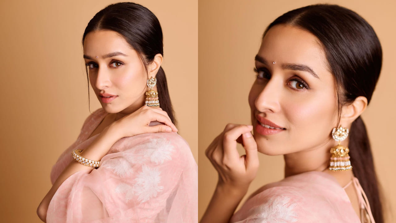 Shraddha Kapoor wore an light pink chanderi silk lehenga set