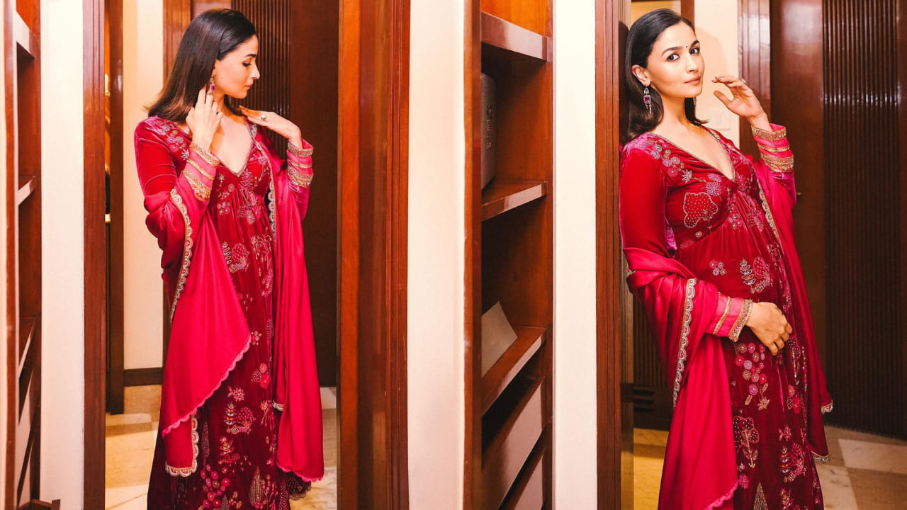 Alia Bhatt exudes charm and grace in cherry pink anarkali kurta set
