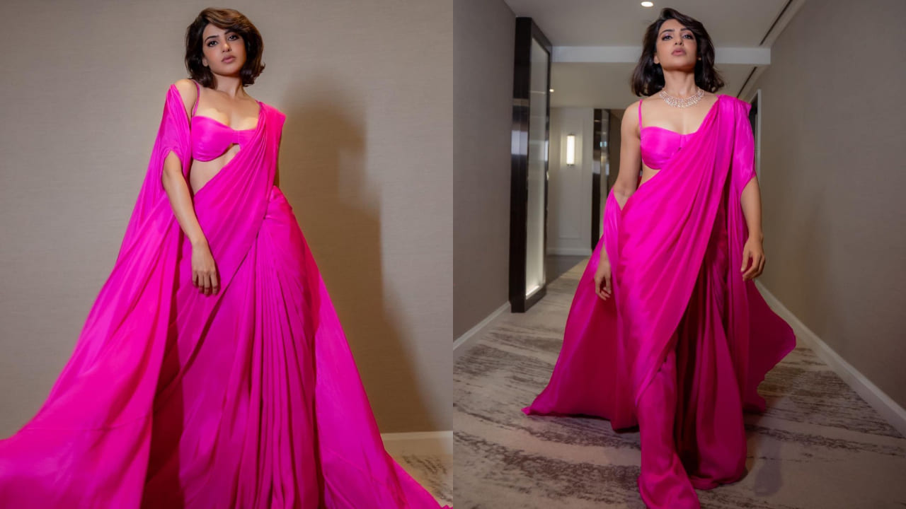 Samantha Ruth Prabhu’s pink saree with matching cape