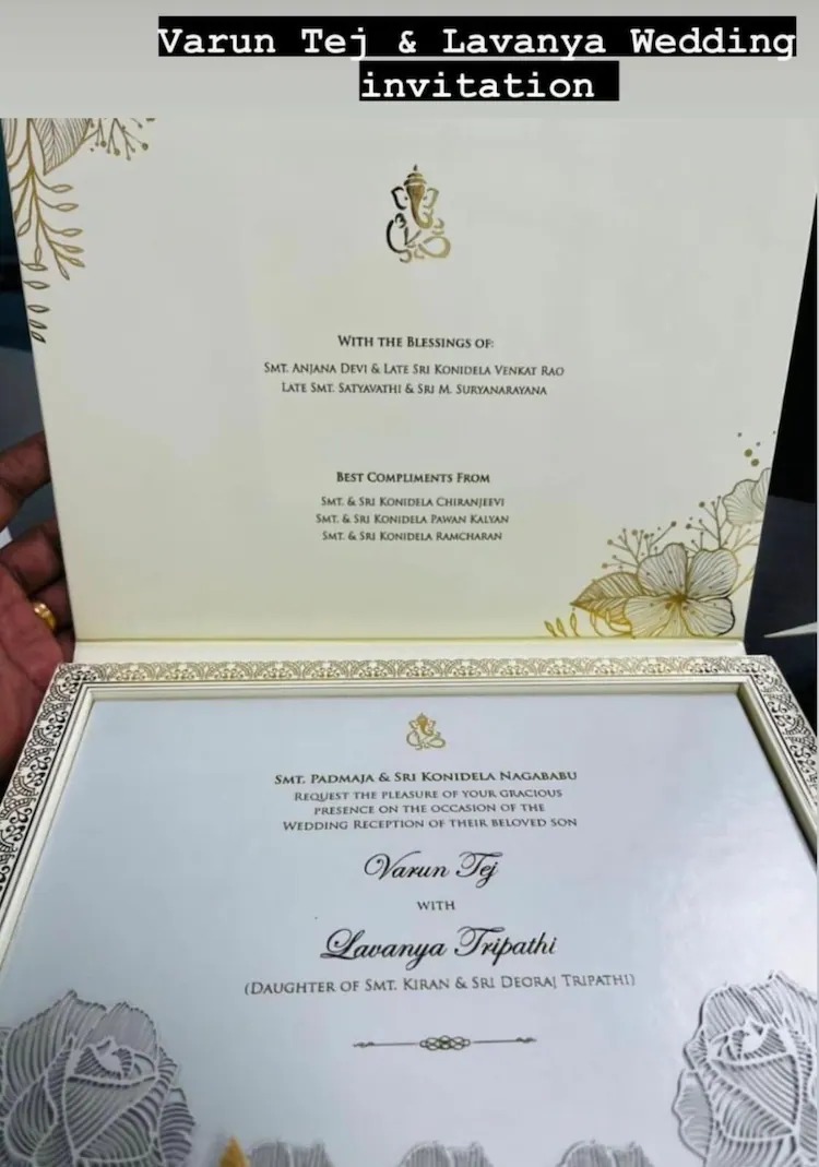 Varun Tej Lavanya wedding invite