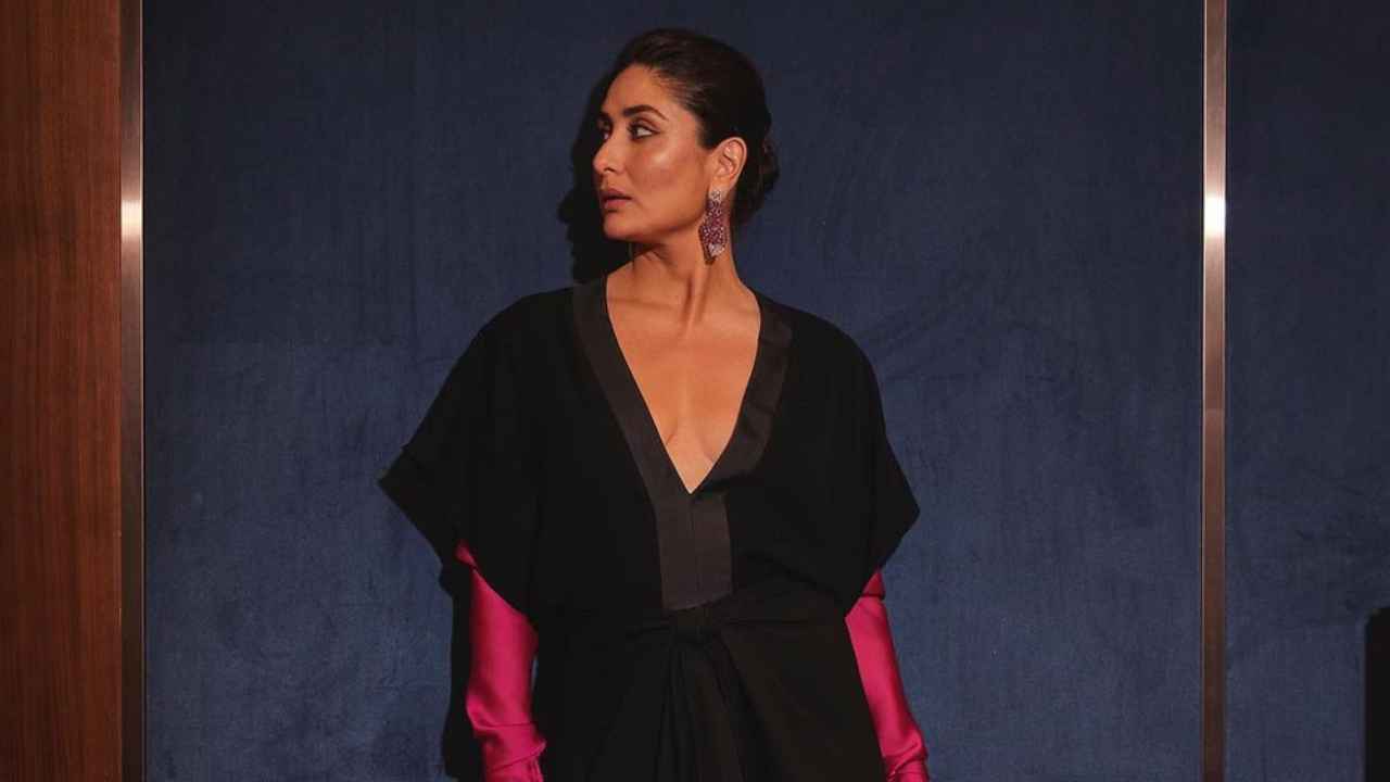 Kareena Kapoor Khan bewitches in Rajesh Pratap Singh’s kaftan gown with pink sleeves and statement earrings