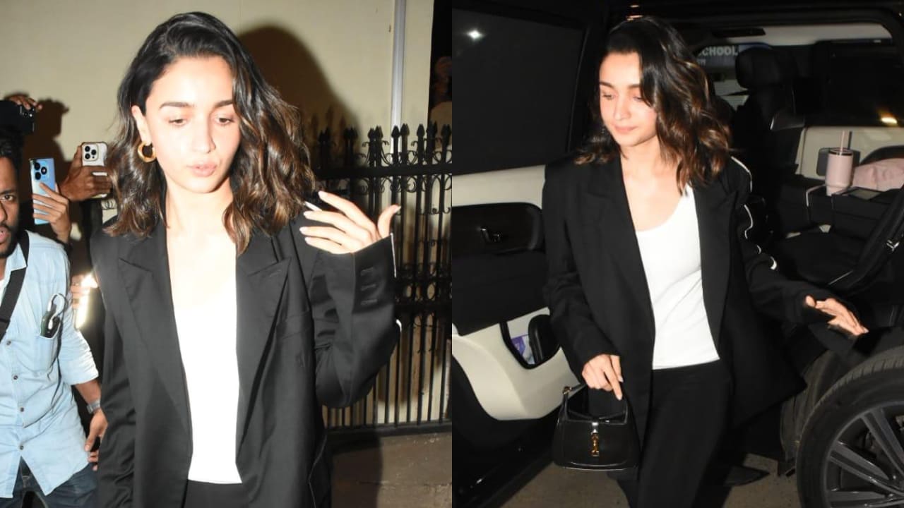 Alia Bhatt in black blazer at Los Cavos