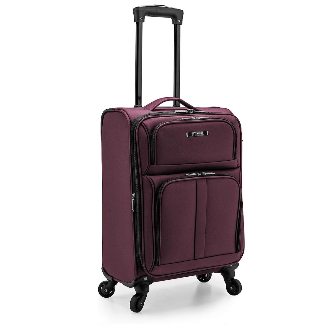 Adjustable Handle Hard Shell Suitcase 36L - Light Pink | Carry-On