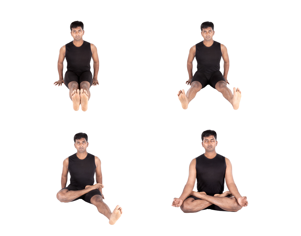 Padmasana or Lotus Pose. Yoga Practice. Vector Stock Vector Image & Art -  Alamy