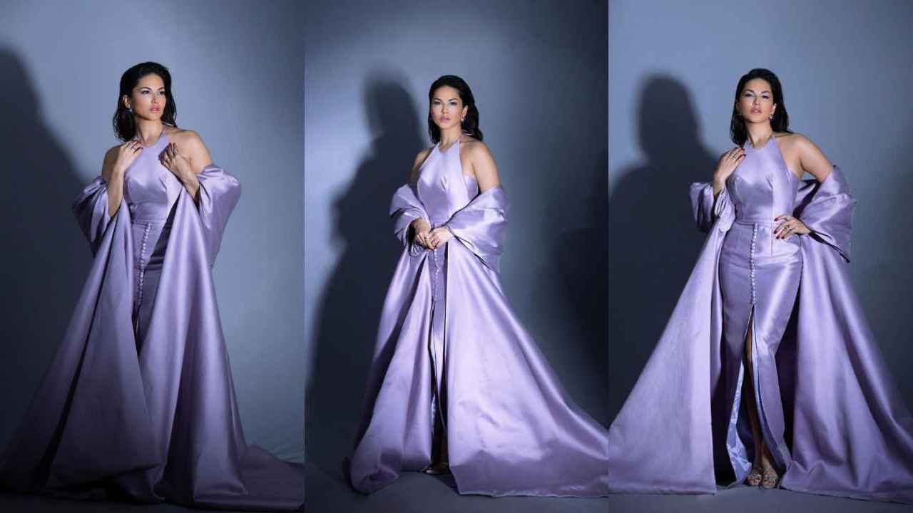 Sunny Leone’s show-stopping lilac gown is a true masterclass of elegance and glamour