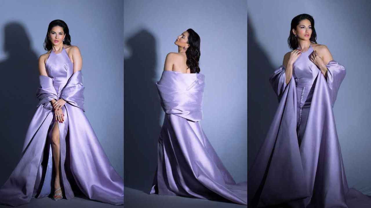 Sunny Leone’s show-stopping lilac gown is a true masterclass of elegance and glamour