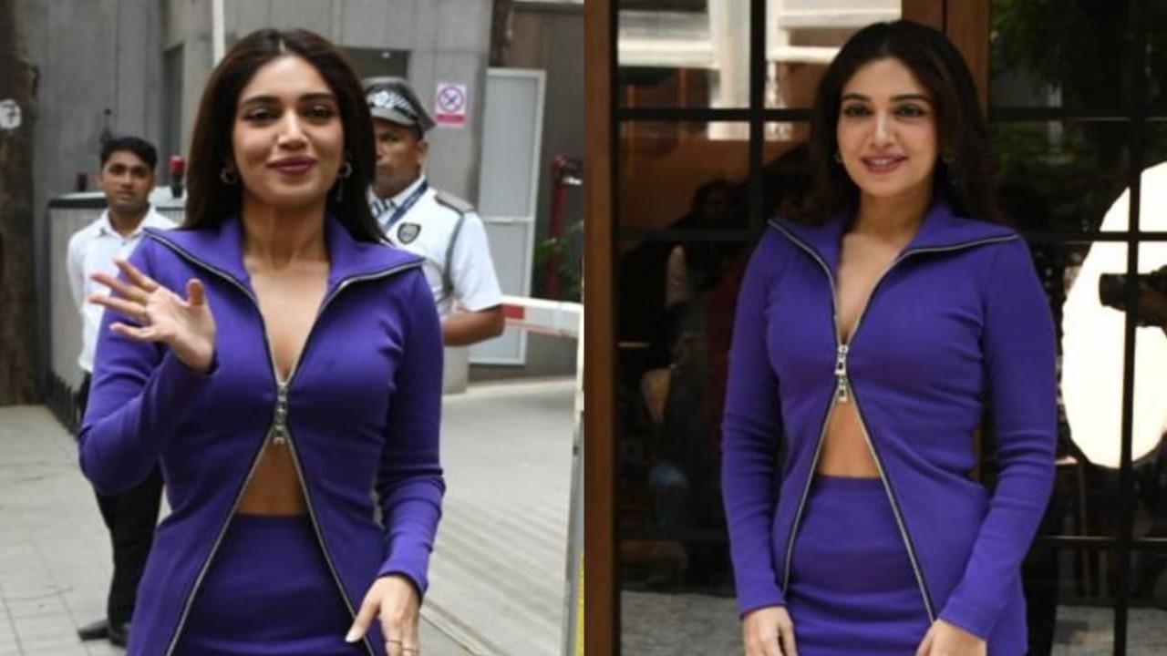 Bhumi Pednekar, who recently stepped out in the city has once again managed to grab attention with her all-purple look. (PC: Viral Bhayani)