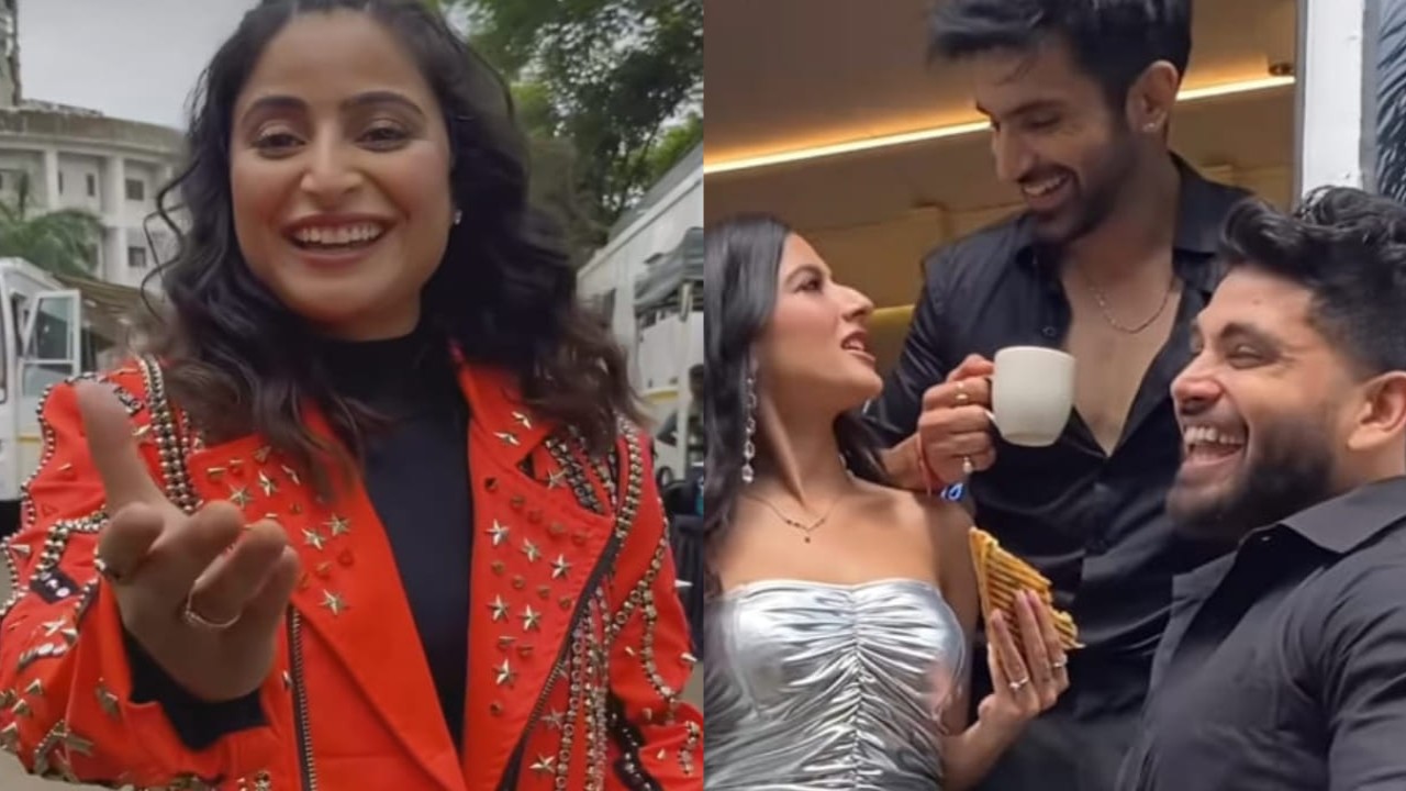 Aishwarya Sharma, Soundus Moufakir, Arjit Taneja and Shiv Thakare (Picture Credit: Pinkvilla's Instagram) Aishwarya Sharma, Soundus Moufakir, Arjit Taneja, Shiv Thakare