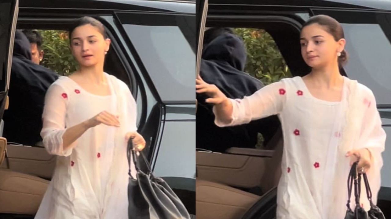 Alia Bhatt redefines airport elegance with the timeless allure of chanderi in her latest ivory white kurta set