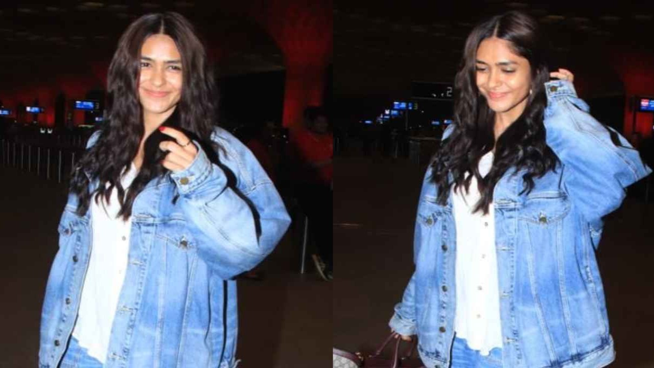 Mrunal Thakur brings luxury to the airport with a INR 2 lakh LV bag