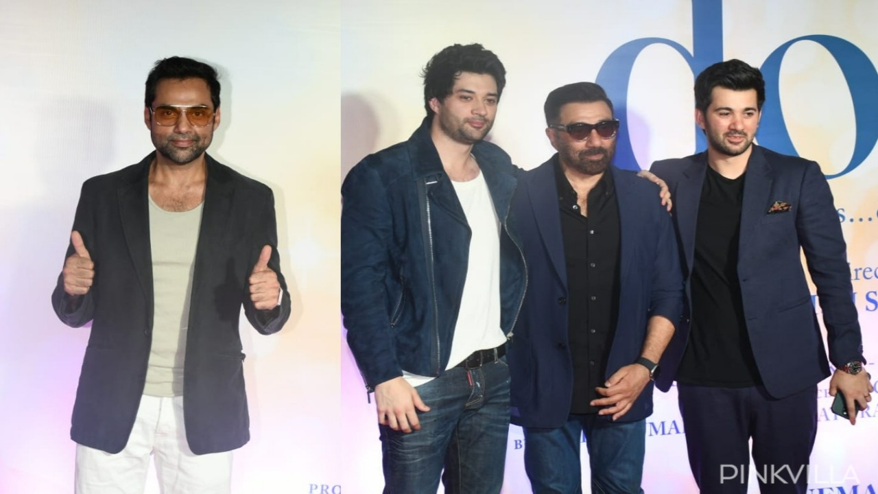 Sunny Deol poses with sons Karan and Rajveer at Dono screening; Abhay Deol  and others join: PICS | PINKVILLA