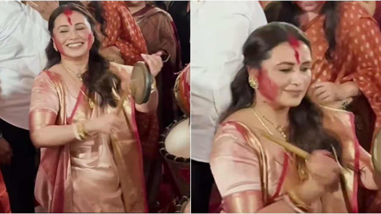 SE: Rani Mukerjis kraftfulle opptreden under Sindoor Khela på Dussehra