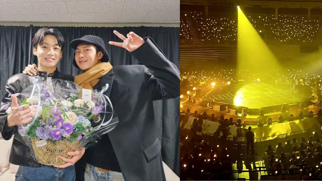 Jungkook's GOLDEN: Live On Stage; Image Courtesy: BTS on X (Twitter) an RM's Instagram Jungkook's GOLDEN: Live On Stage; Image Courtesy: BTS on X (Twitter)