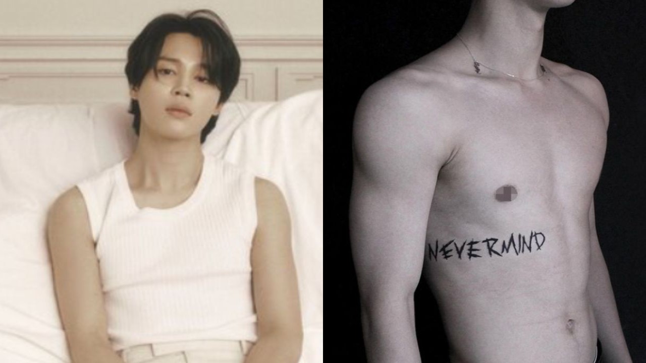 BTS' Jimin's NEVERMIND, moon, and 13 tattoos revealed by tattoo artist;  fans gawk at shirtless photos | PINKVILLA: Korean