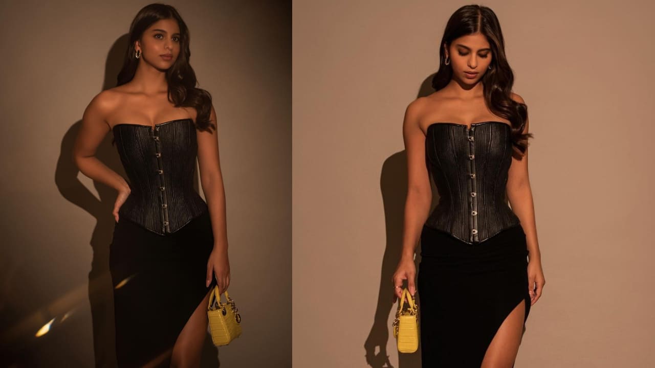 Suhana Khan’s corset top with side-slit skirt