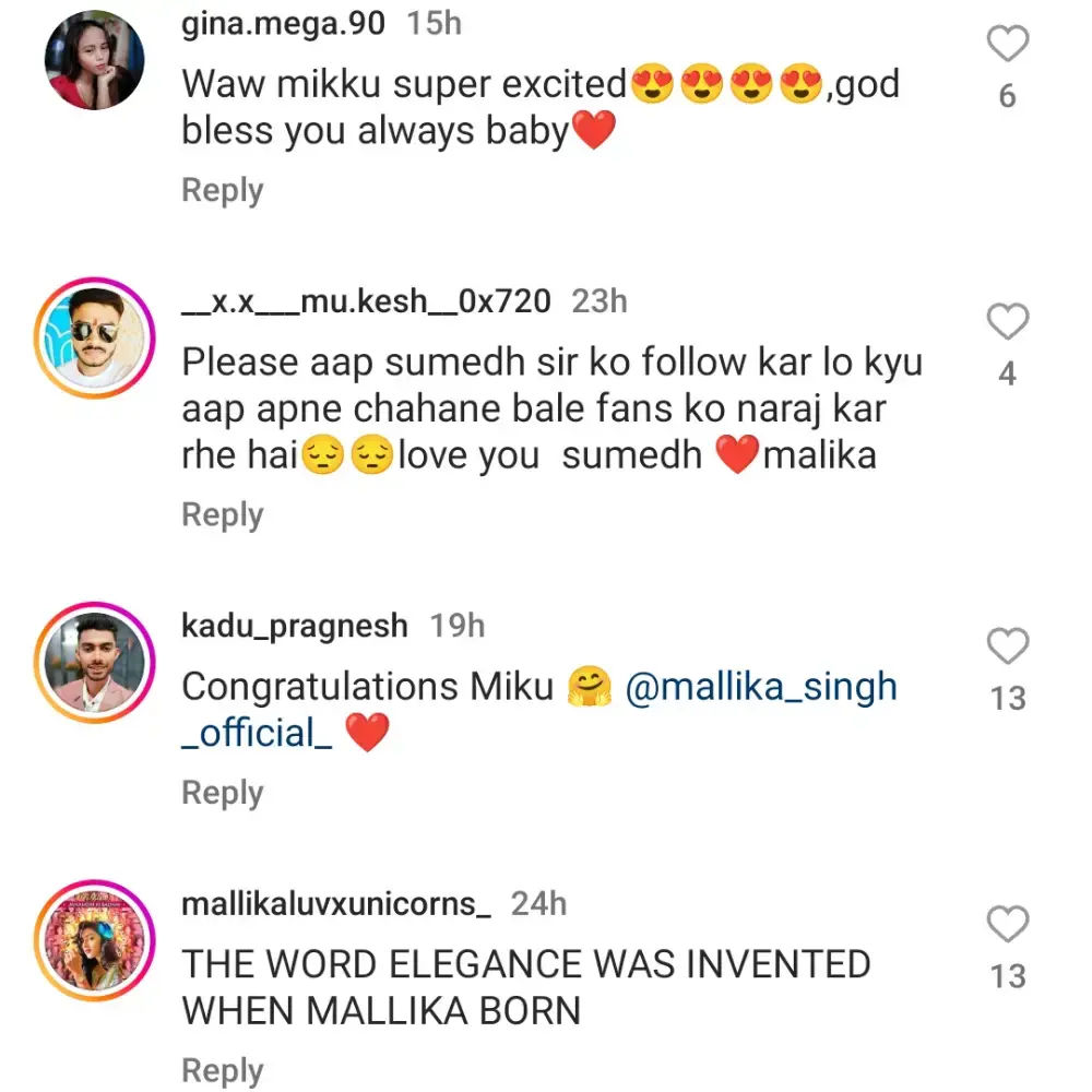 Fans pouring the comment section with love and best wishes.