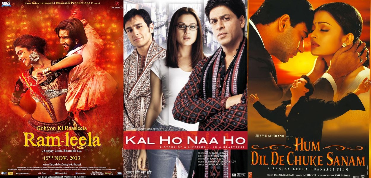 Hum Dil De Chuke Sanam, Kal Ho Na Ho, and Ram-Leela (Credits: IMDb)