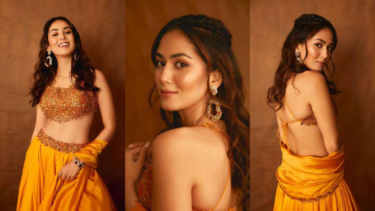 Mira Rajput looks ‘just like a wow’ in Punit Balana’s Rs. 57,500 embellished ladoo peela lehenga set