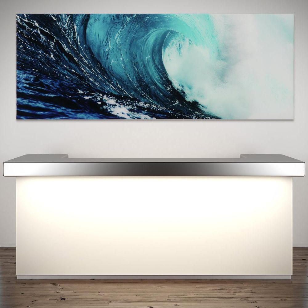 Empire Art Blue Wave Free Floating Wall Art Empire Art Blue Wave Free Floating Wall Art