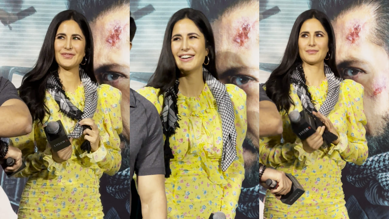 Katrina Kaif floral printed yellow mini dress look