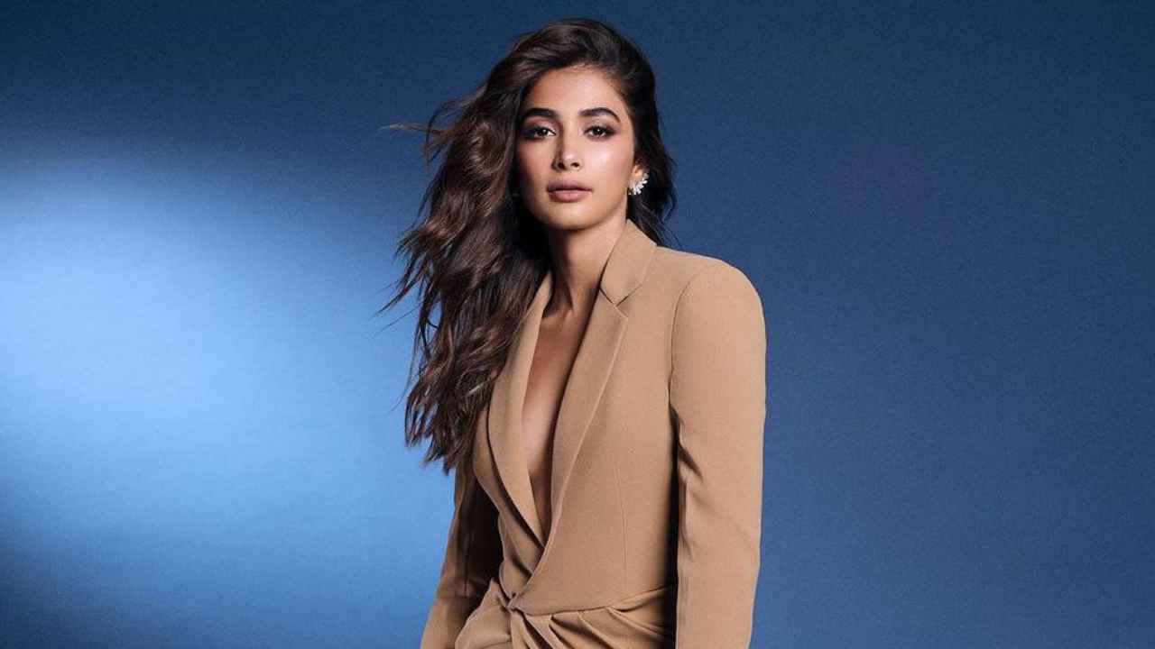 Pooja Hegde serves hotness with a side of minimalism in nude suit dress with a sultry feminine drape