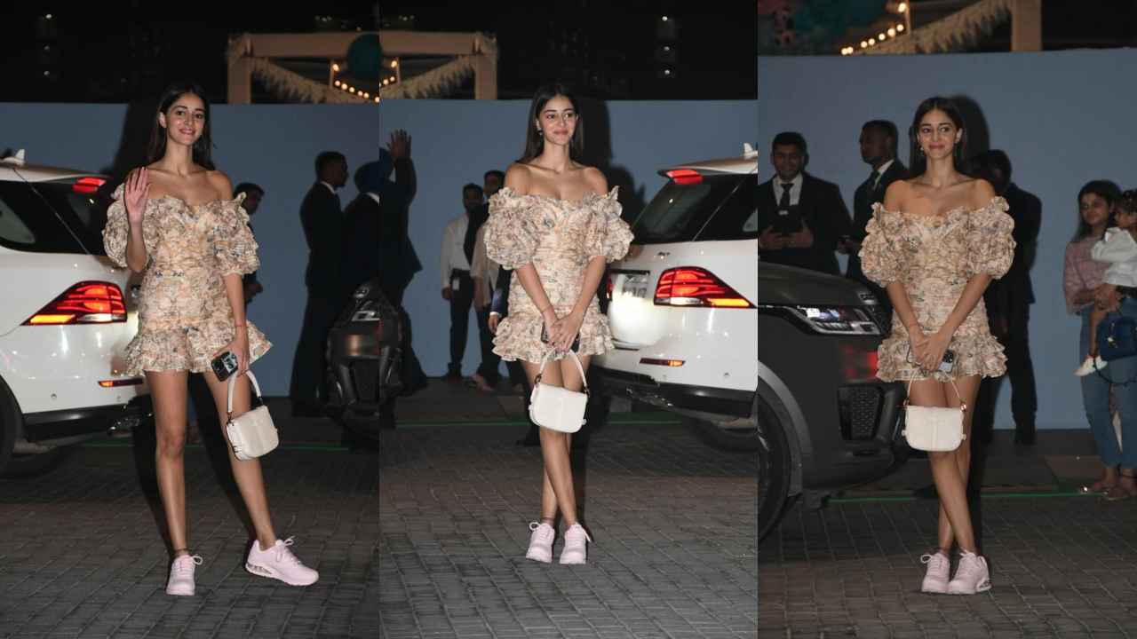 Ananya Panday SLAYS in a timeless spring-inspired mini-dress; her over 1 lakh Versace bag is hard to miss (PC: Viral Bhayani)