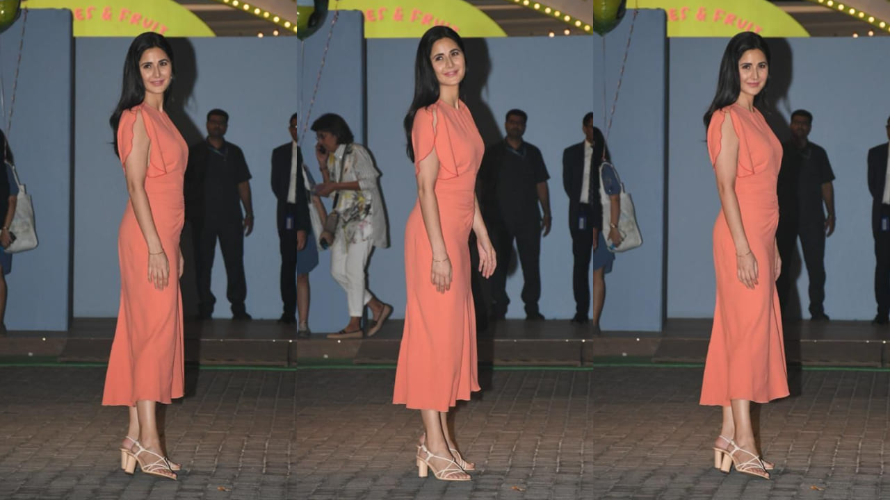 Katrina Kaif in papaya orange midi dress style