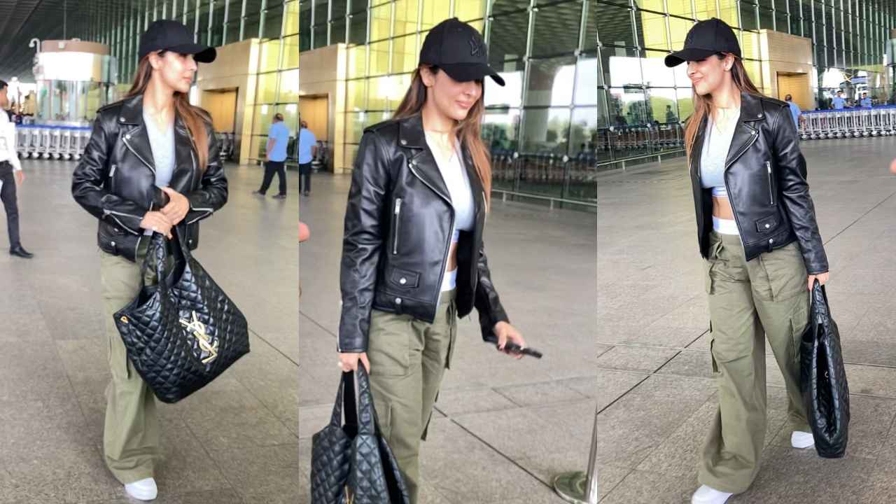 Malaika Arora SLAYS airport fashion with classy winter wear and luxurious Rs 3,64,220 Saint Laurent bag (PC: Manav Manglani)