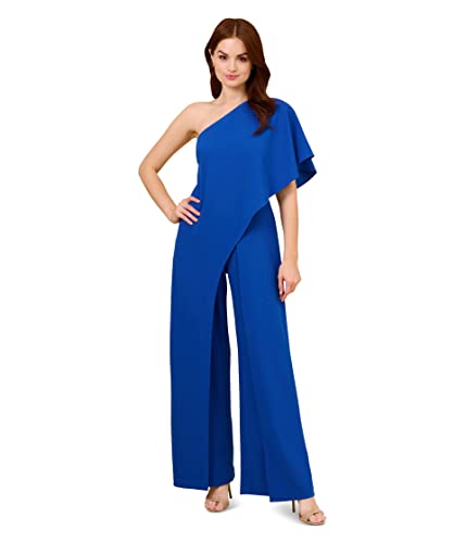 Adrianna Papell One Shoulder Crepe Melania Jumpsuit Adrianna Papell One Shoulder Crepe Melania Jumpsuit