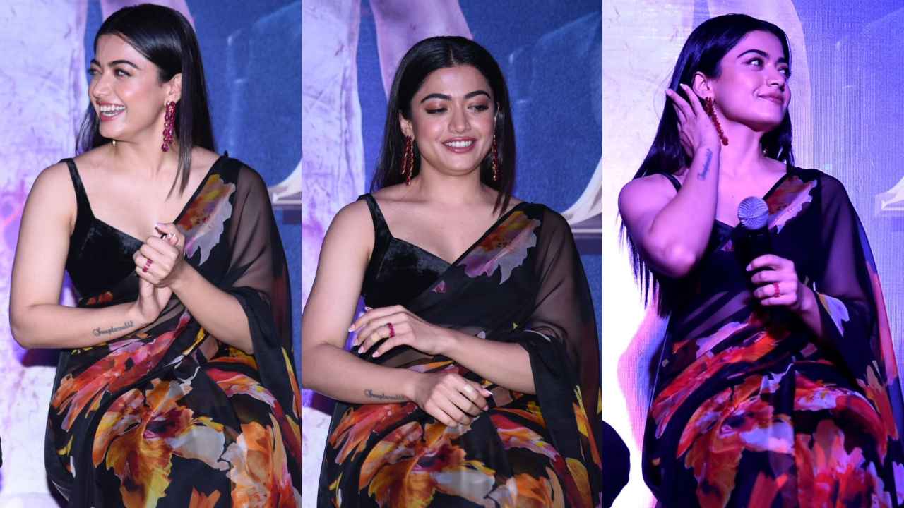Rashmika Mandanna looks oh la la in floral saree and is a romantic wedding must-have (PC:  Viral Bhayani)