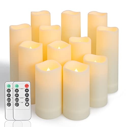 Metaku Flameless Flickering Candles - Set of 12