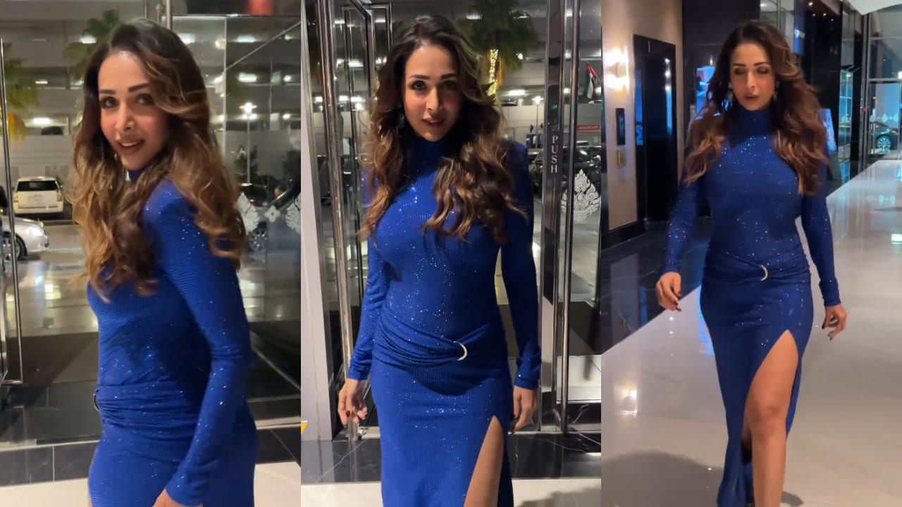 Malaika Arora in cobalt blue bodycon gown look