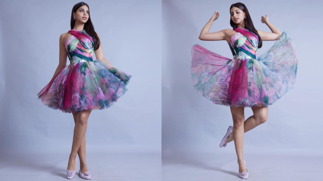 Suhana Khan in floral printed mini dress style